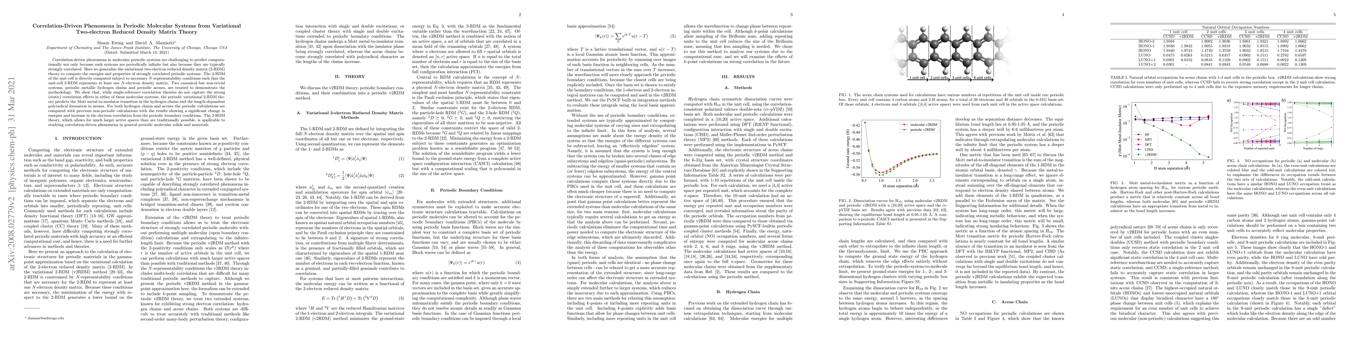 Thumbnail for Correlation-Driven Phenomena in Periodic Molecular Systems from
  Variational Two-electron Reduced Density Matrix Theory
