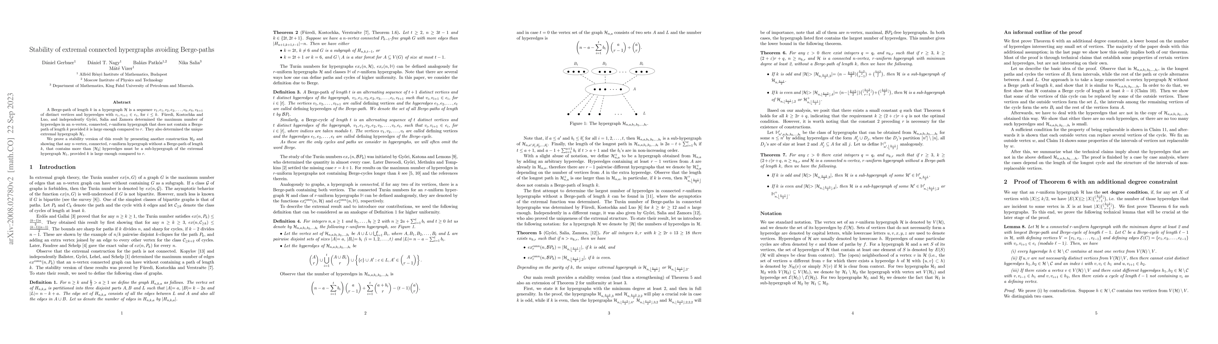 Thumbnail for Stability of extremal connected hypergraphs avoiding Berge-paths