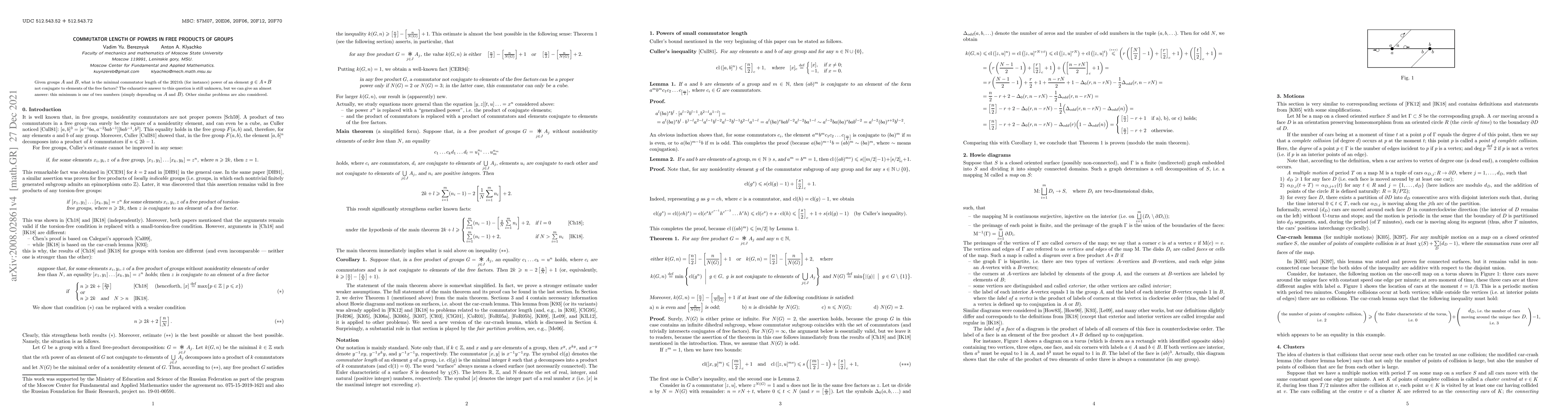 Thumbnail for Commutator length of powers in free products of groups