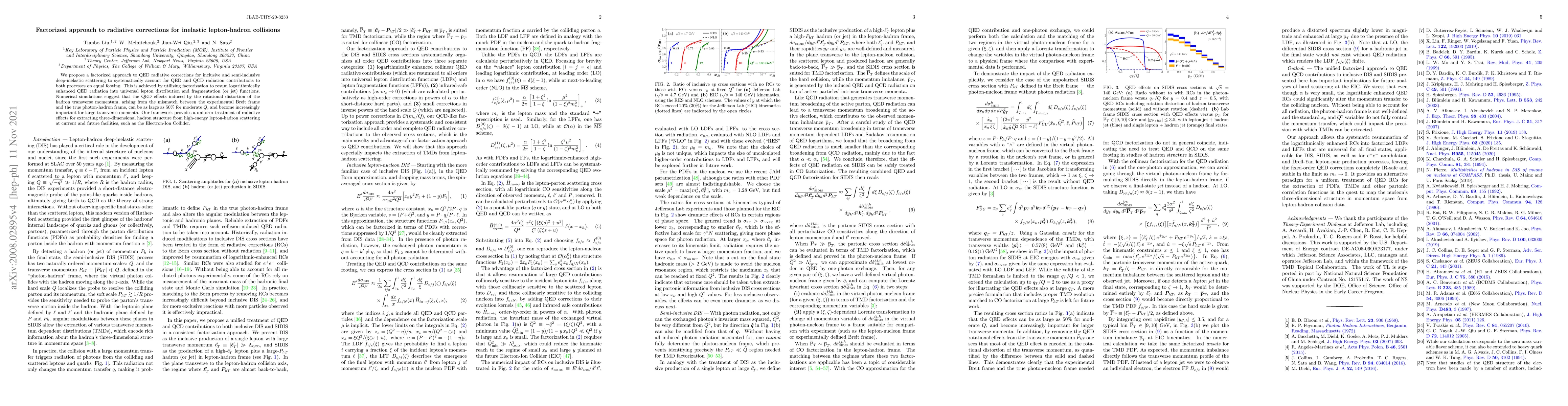 Thumbnail for Factorized approach to radiative corrections for inelastic lepton-hadron
  collisions