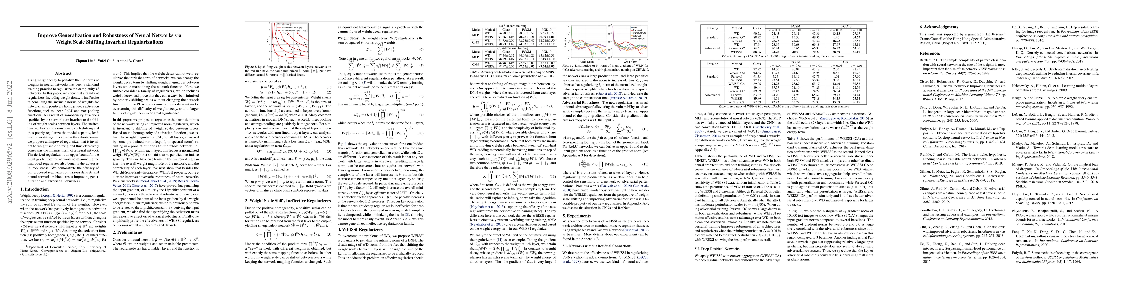 Thumbnail for Improve Generalization and Robustness of Neural Networks via Weight
  Scale Shifting Invariant Regularizations