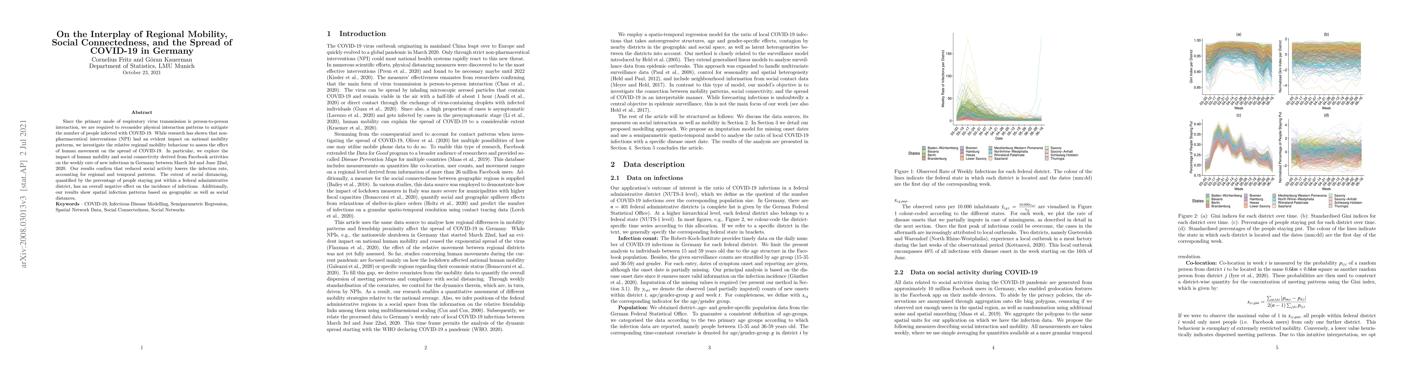 Thumbnail for On the Interplay of Regional Mobility, Social Connectedness, and the
  Spread of COVID-19 in Germany