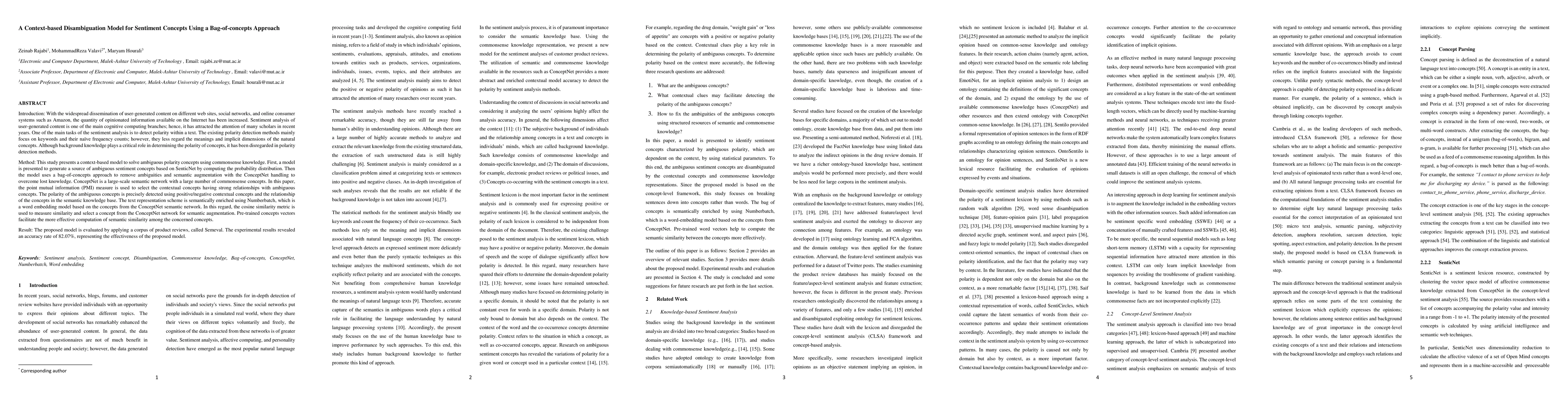 Thumbnail for A Context-based Disambiguation Model for Sentiment Concepts Using a
  Bag-of-concepts Approach