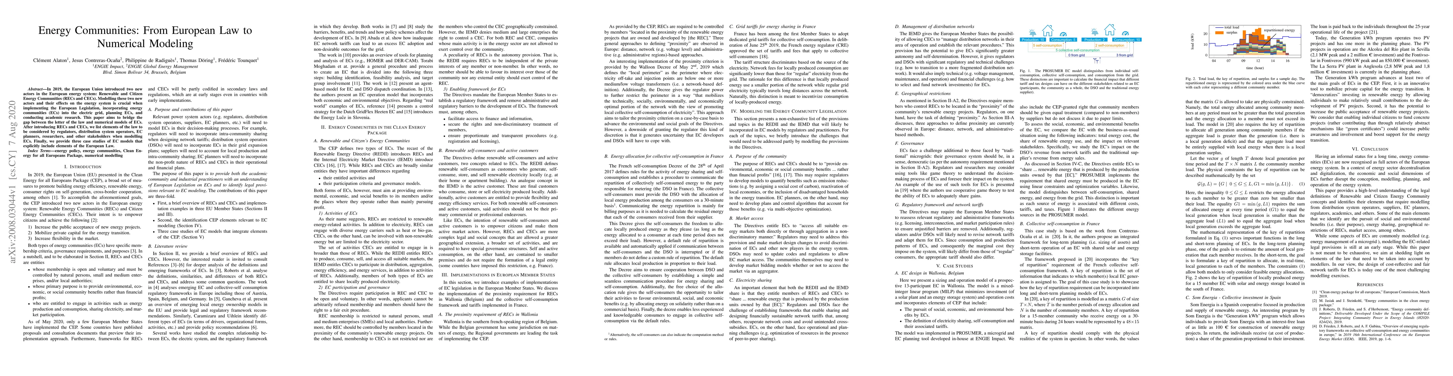 Thumbnail for Energy Communities: From European Law to Numerical Modeling