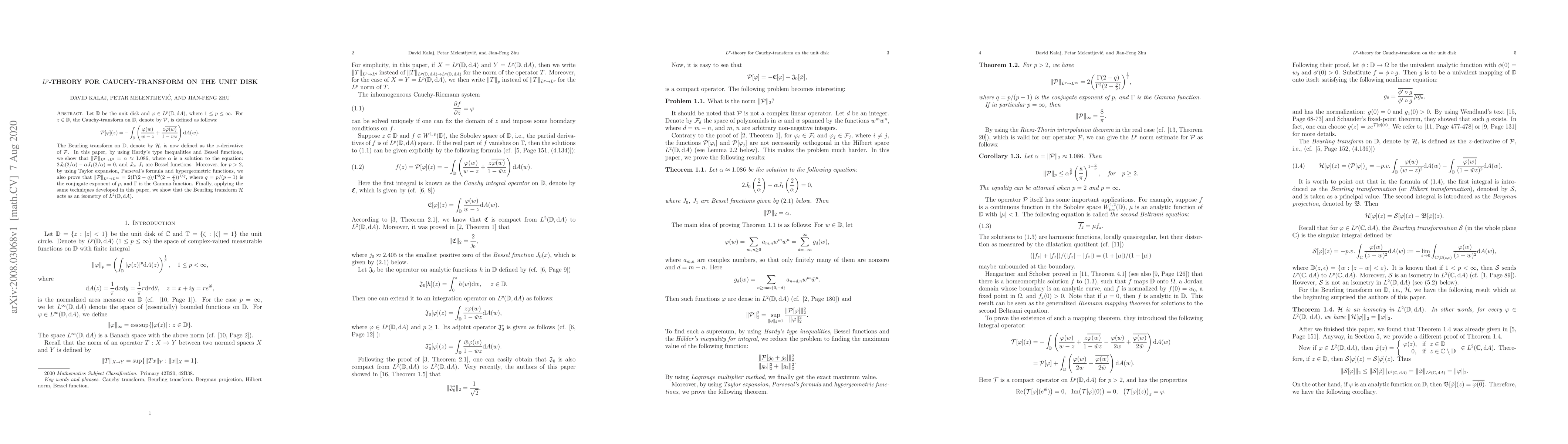 Thumbnail for $L^p$-theory for Cauchy-transform on the unit disk