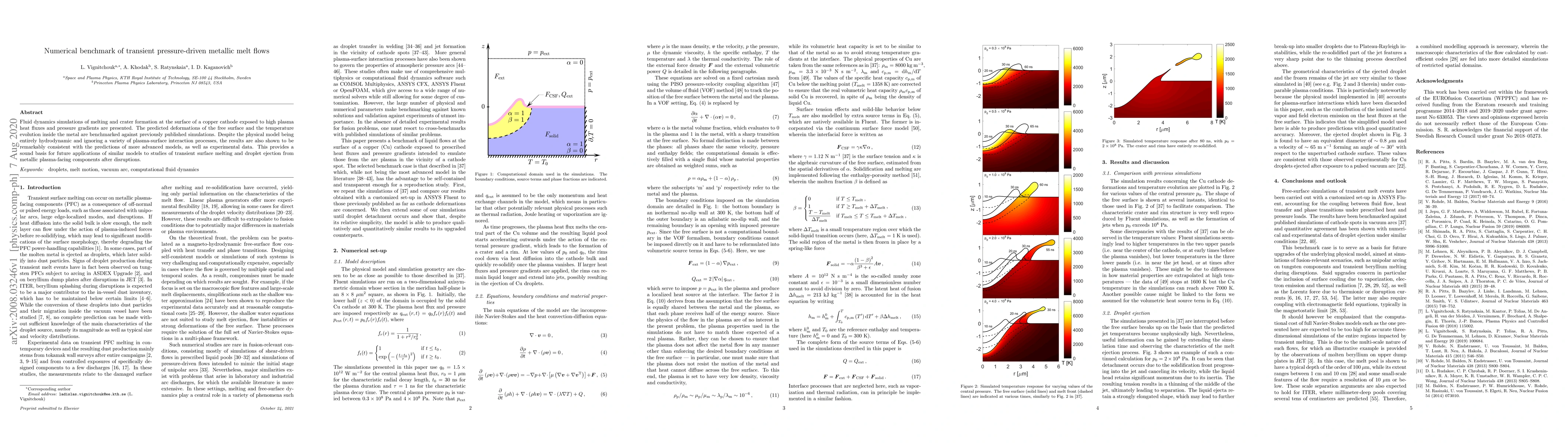 Thumbnail for Numerical benchmark of transient pressure-driven metallic melt flows