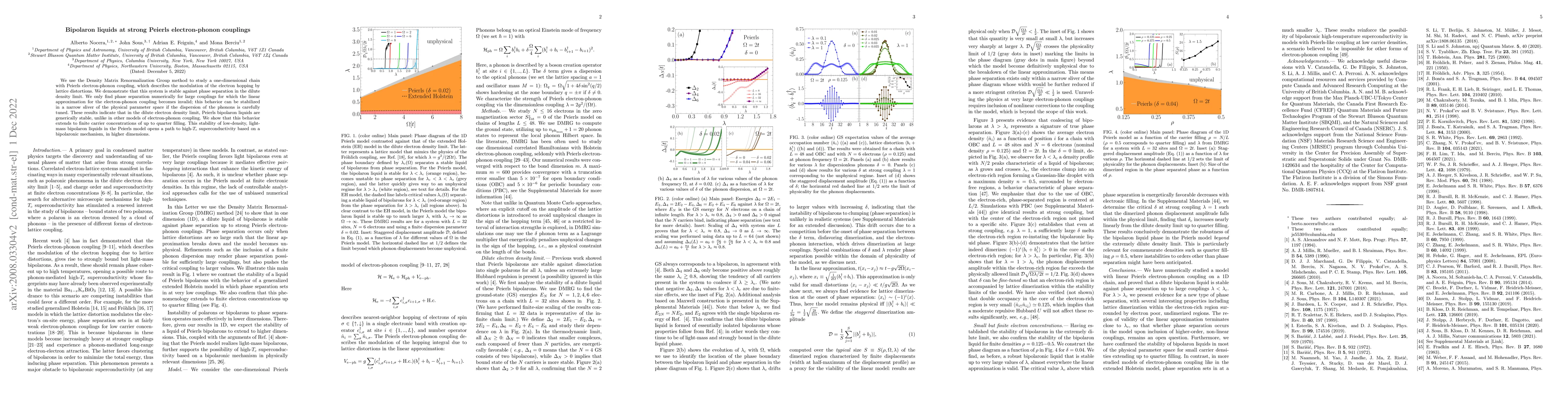 Thumbnail for Bipolaron liquids at strong Peierls electron-phonon couplings