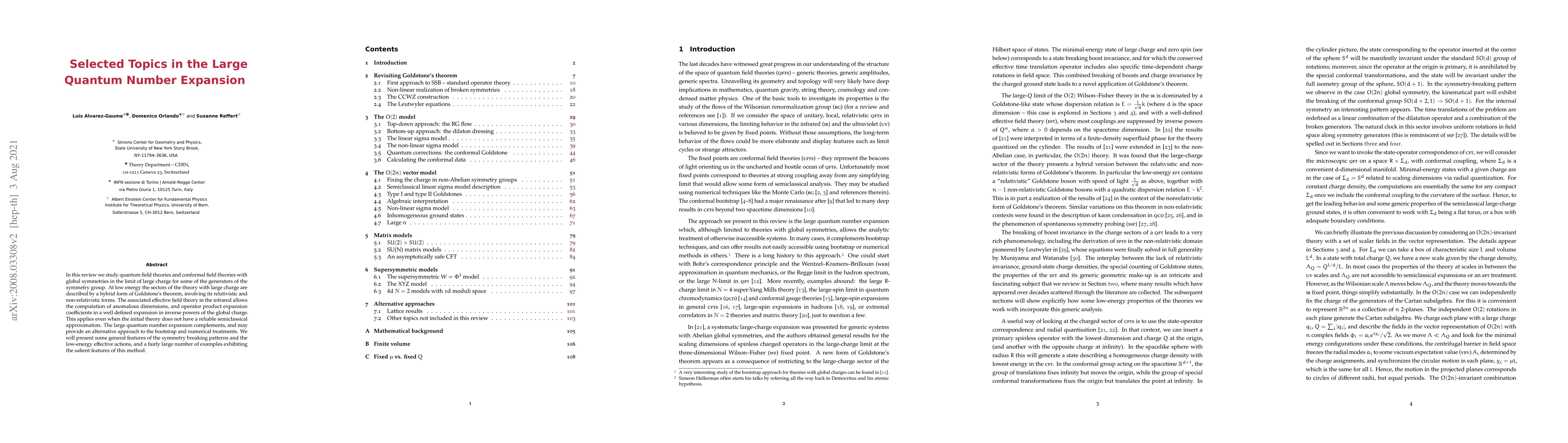 Thumbnail for Selected Topics in the Large Quantum Number Expansion