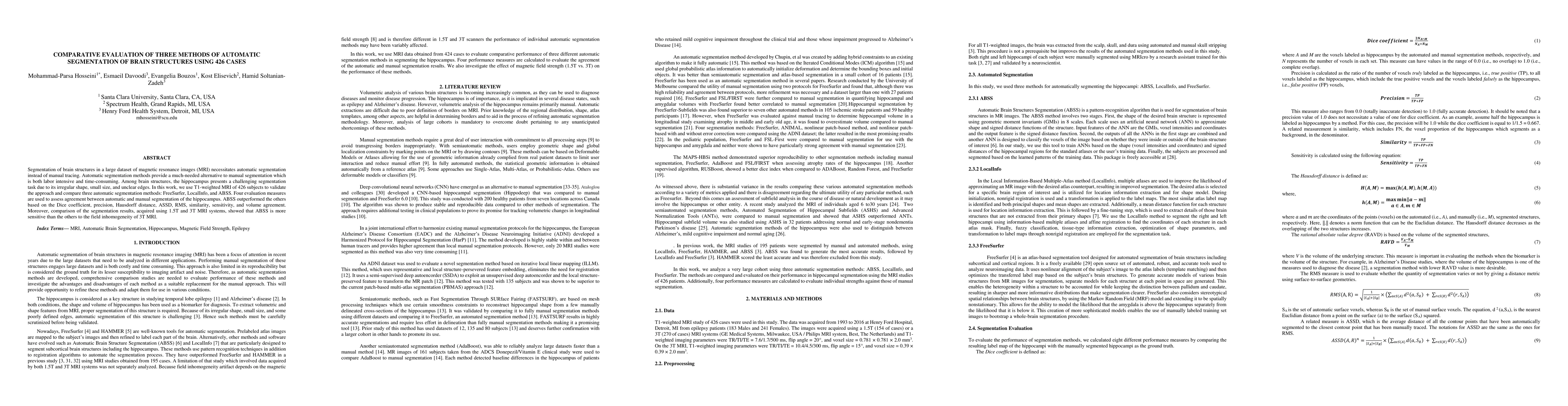 Thumbnail for Comparative Evaluation Of Three Methods Of Automatic Segmentation Of
  Brain Structures Using 426 Cases