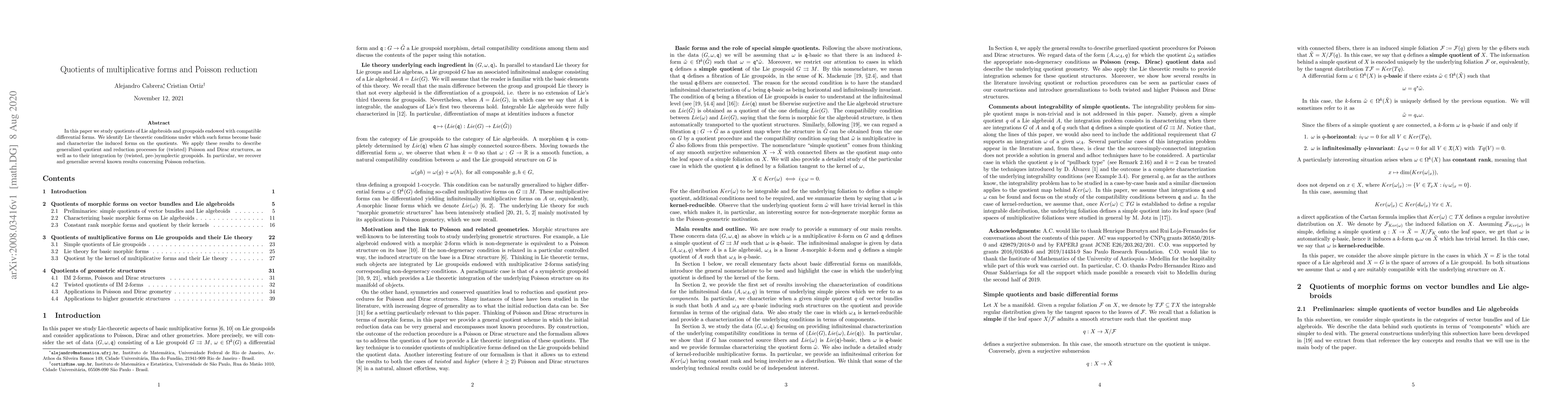 Thumbnail for Quotients of multiplicative forms and Poisson reduction