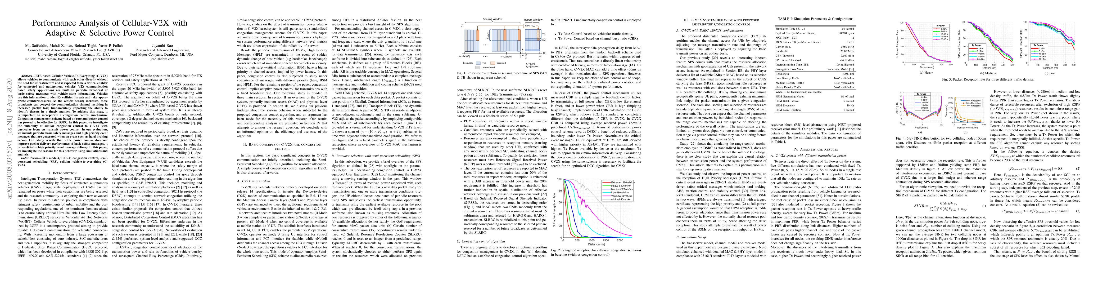 Thumbnail for Performance Analysis of Cellular-V2X with Adaptive and Selective Power
  Control