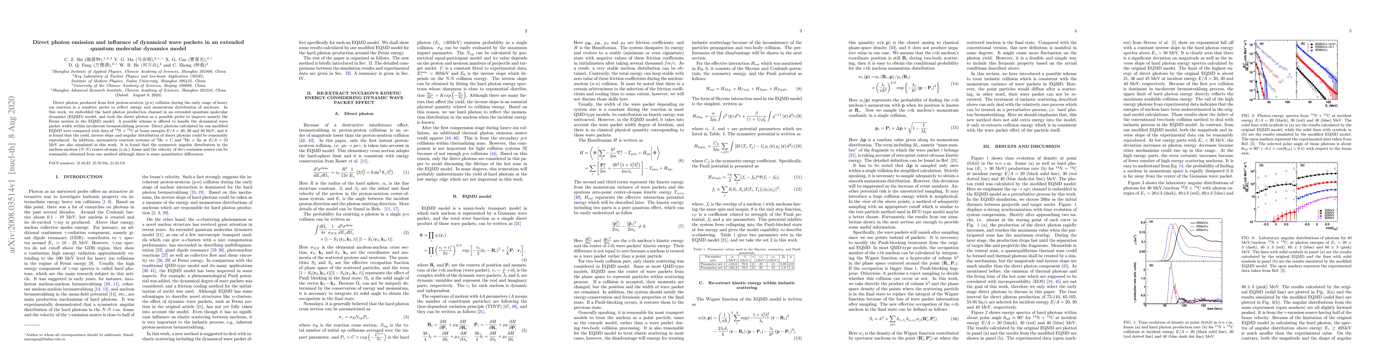 Thumbnail for Direct photon emission and influence of dynamical wave packets in an
  extended quantum molecular dynamics model