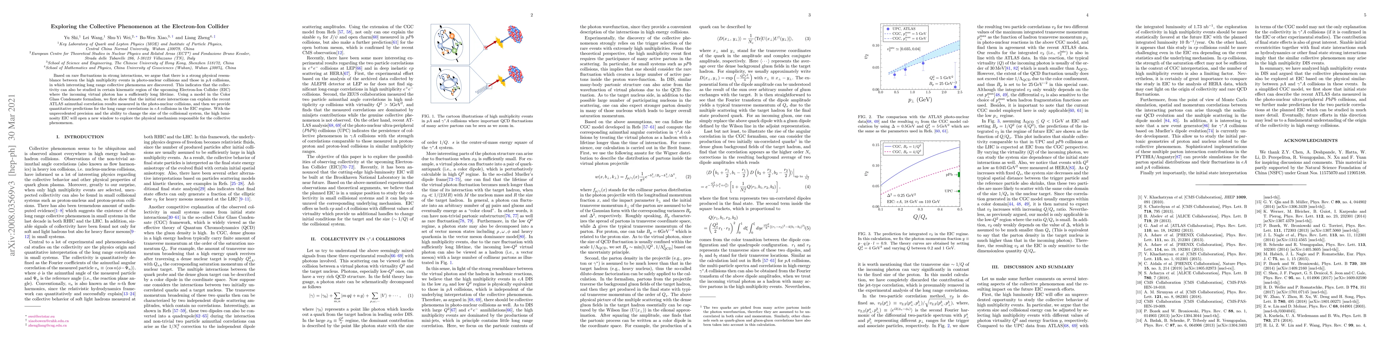 Thumbnail for Exploring the Collective Phenomenon at the Electron-Ion Collider