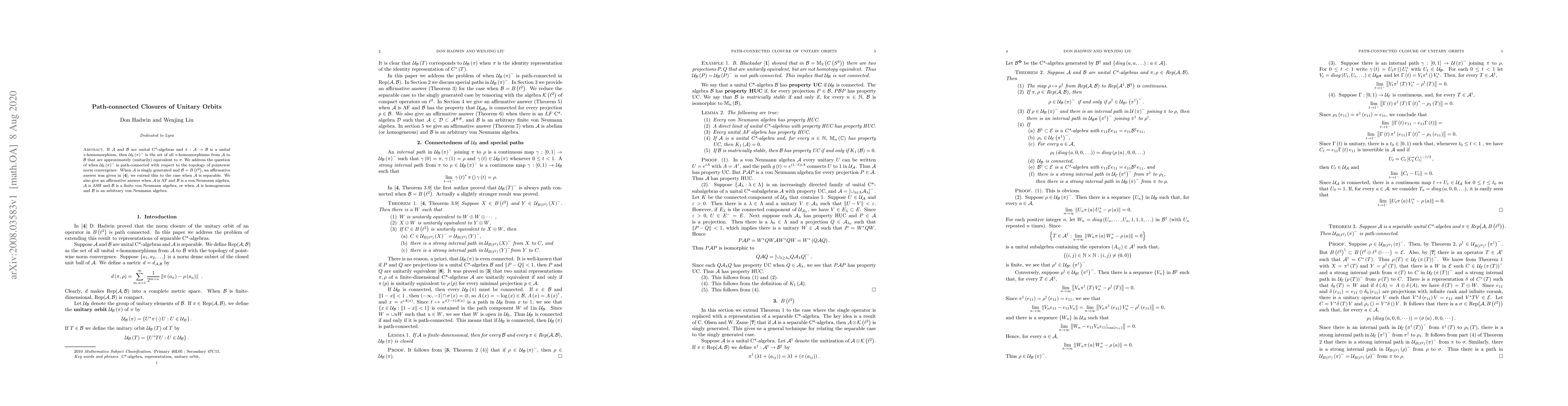 Thumbnail for Path-connected Closures of Unitary Orbits