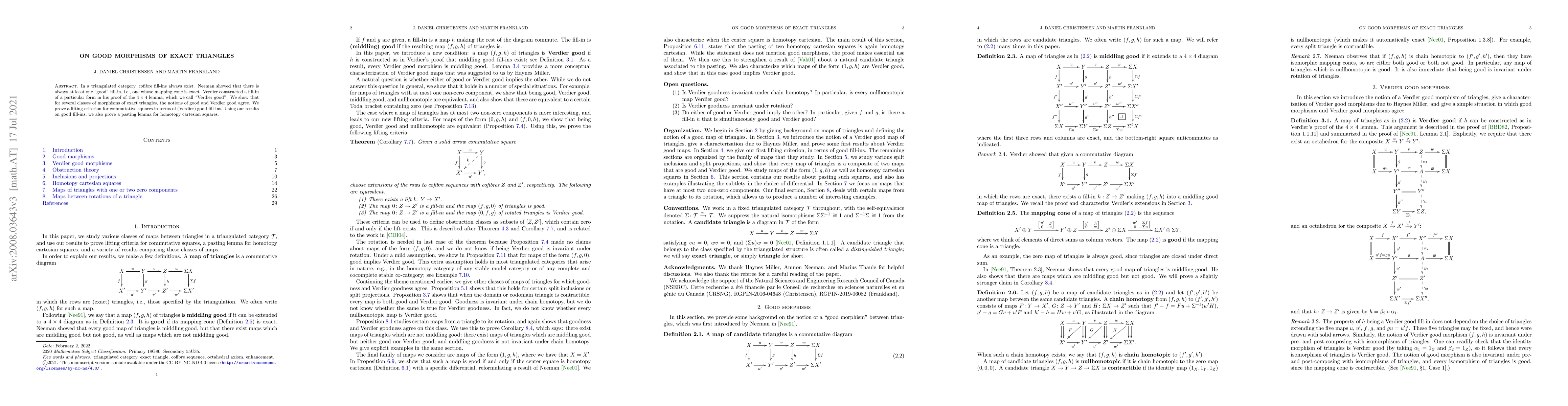 Thumbnail for On good morphisms of exact triangles