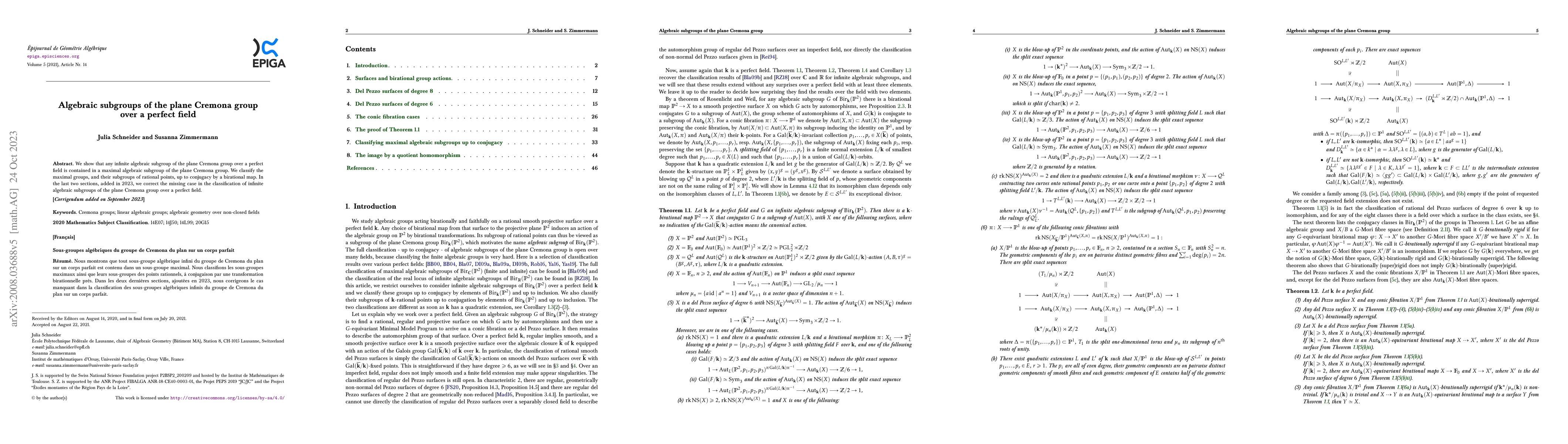 Thumbnail for Algebraic subgroups of the plane Cremona group over a perfect field