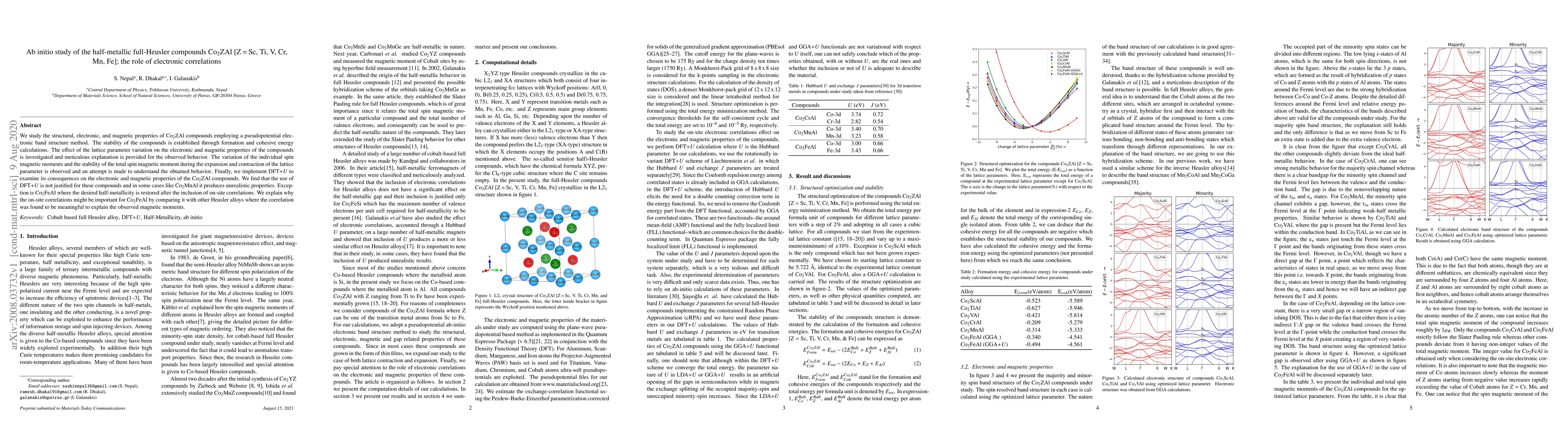 Thumbnail for Ab initio study of the half-metallic full-Heusler compounds Co$_2$ZAl [Z
  = Sc, Ti, V, Cr, Mn, Fe]; the role of electronic correlations