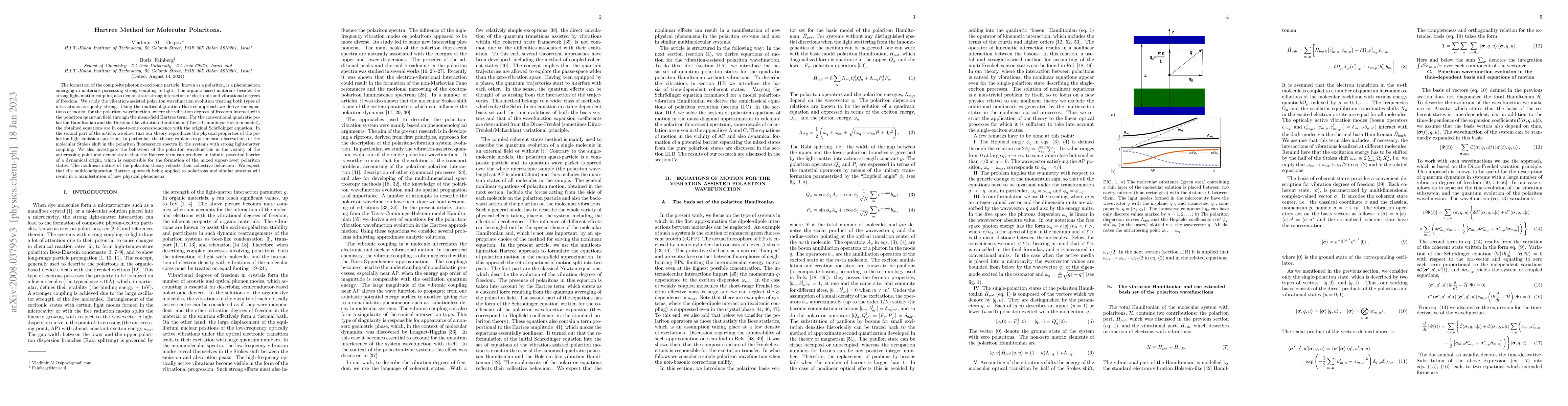 Thumbnail for Hartree method for molecular polaritons