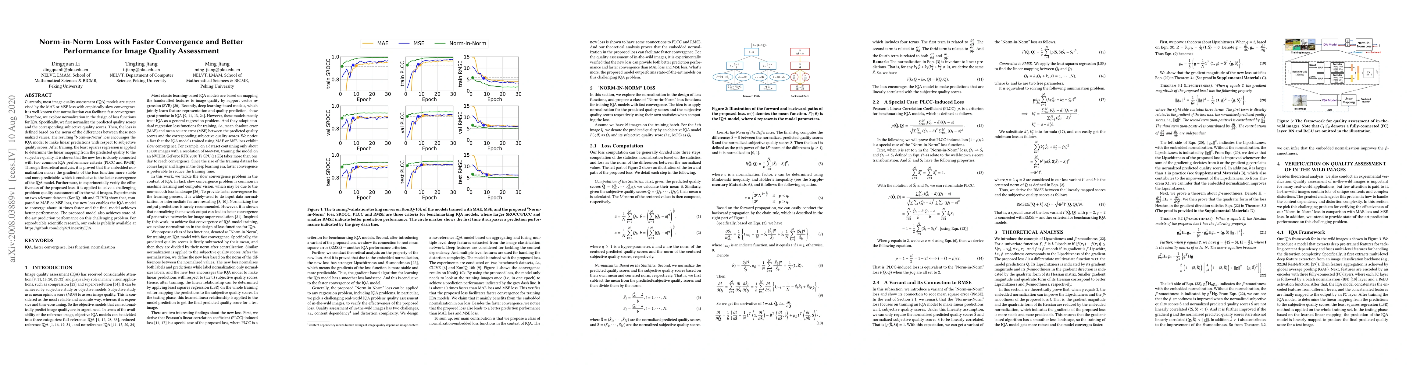 Thumbnail for Norm-in-Norm Loss with Faster Convergence and Better Performance for
  Image Quality Assessment