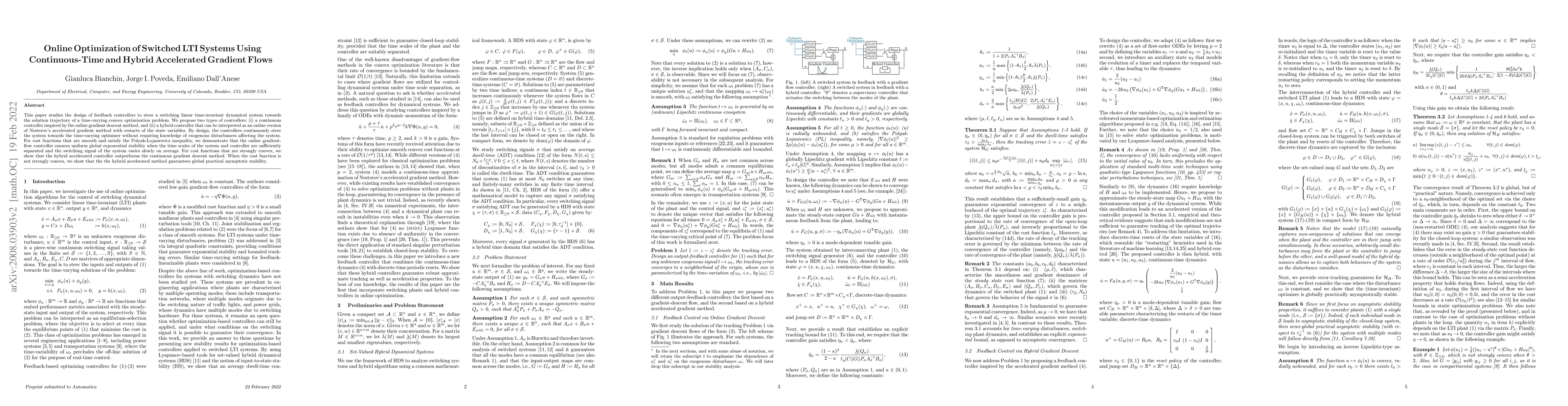 Thumbnail for Online Optimization of Switched LTI Systems Using Continuous-Time and
  Hybrid Accelerated Gradient Flows