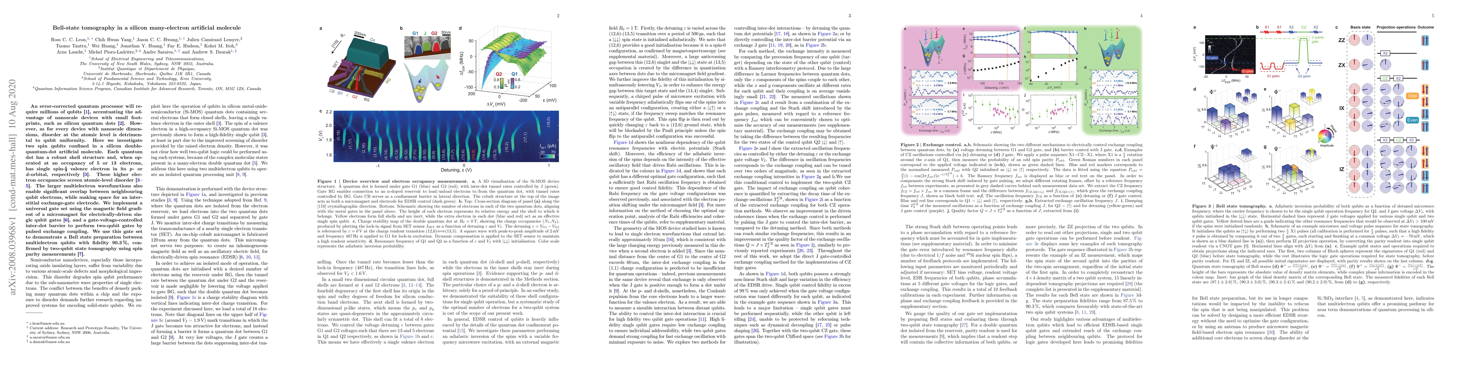 Thumbnail for Bell-state tomography in a silicon many-electron artificial molecule