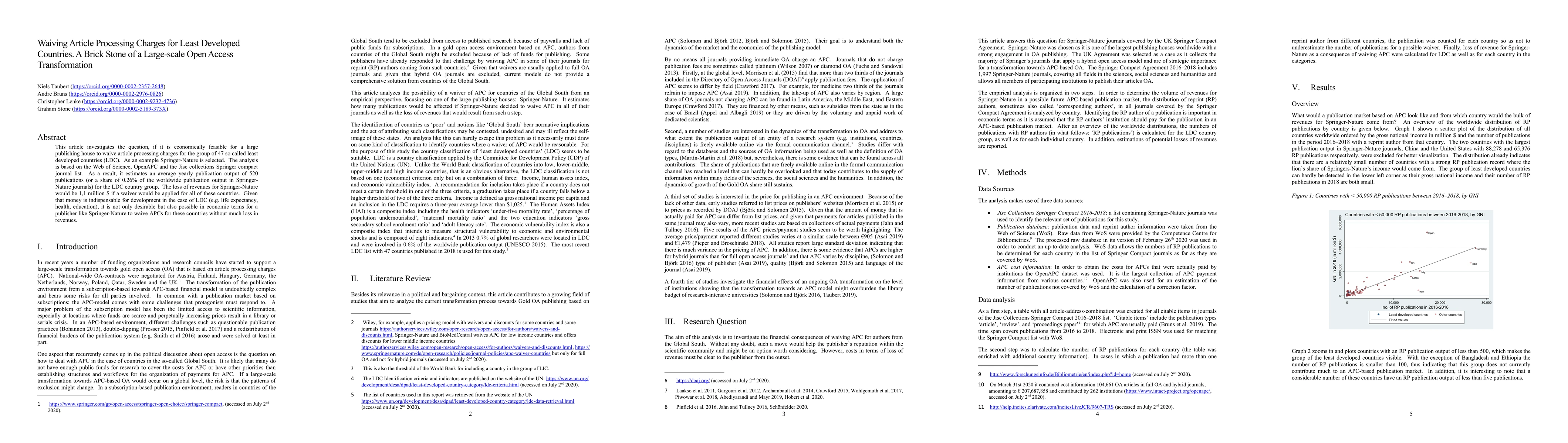 Thumbnail for Waiving Article Processing Charges for Least Developed Countries. A
  Brick Stone of a Large-scale Open Access Transformation