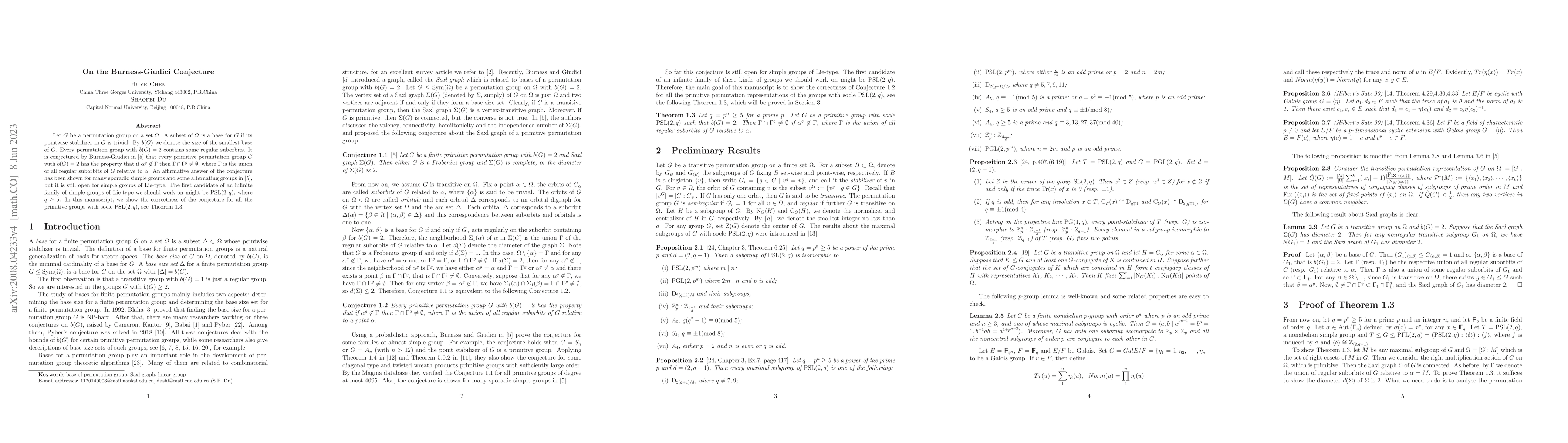 Thumbnail for On the Burness-Giudici Conjecture