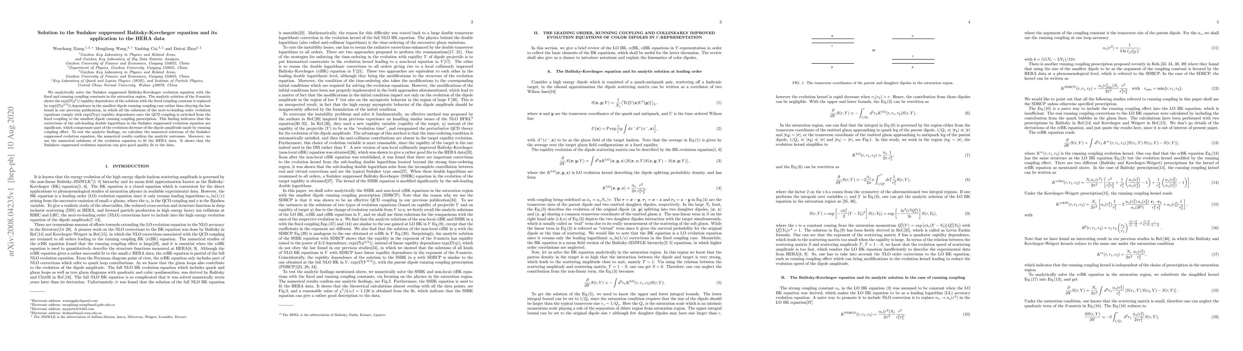 Thumbnail for Solution to the Sudakov suppressed Balitsky-Kovchegov equation and its
  application to the HERA data