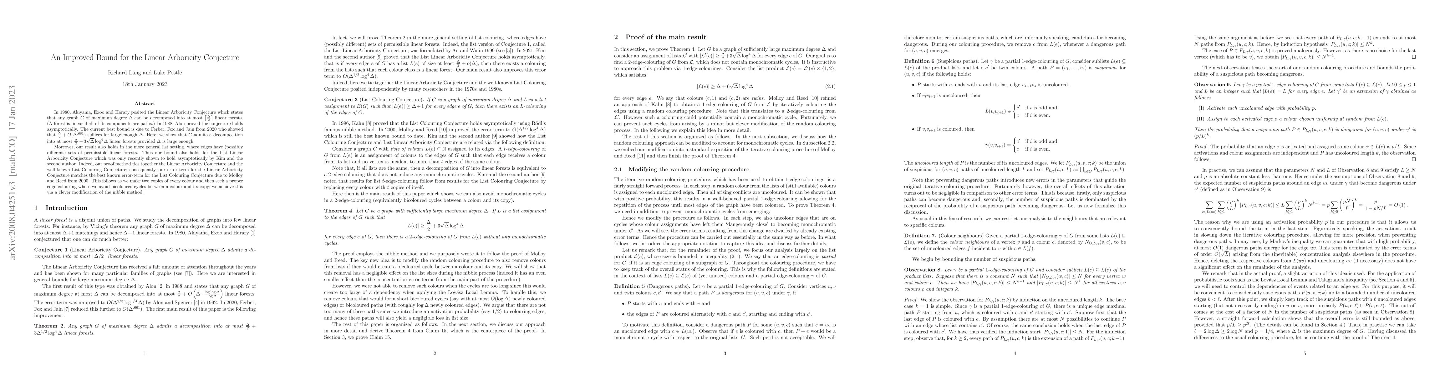 Thumbnail for An Improved Bound for the Linear Arboricity Conjecture