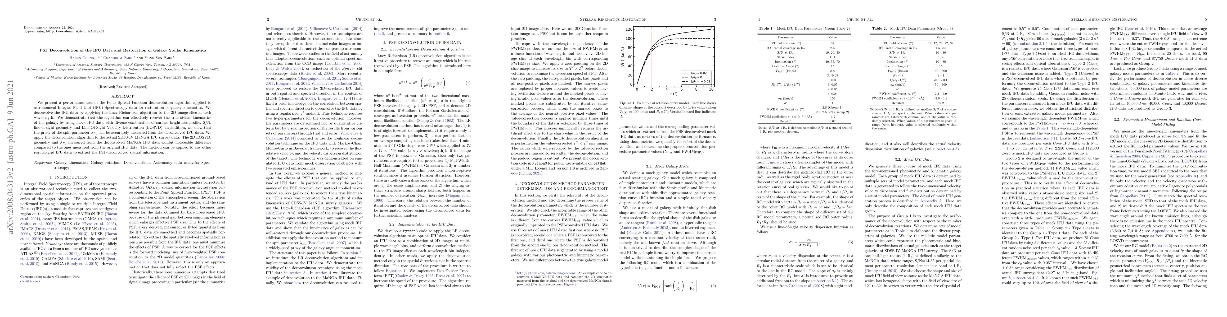 Thumbnail for PSF Deconvolution of the IFU Data and Restoration of Galaxy Stellar
  Kinematics