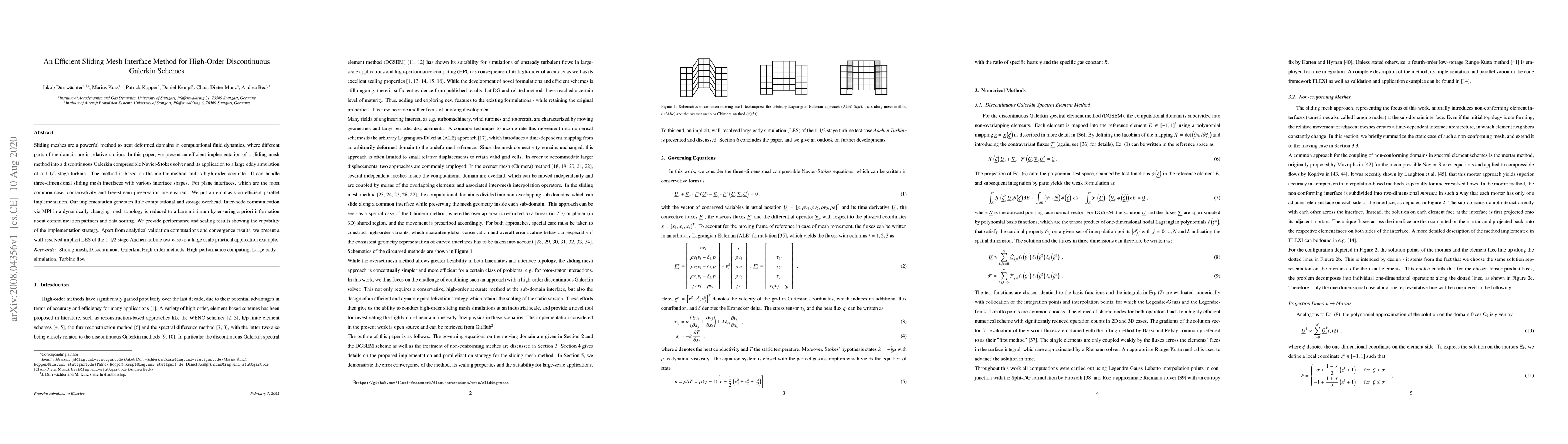 Thumbnail for An Efficient Sliding Mesh Interface Method for High-Order Discontinuous
  Galerkin Schemes
