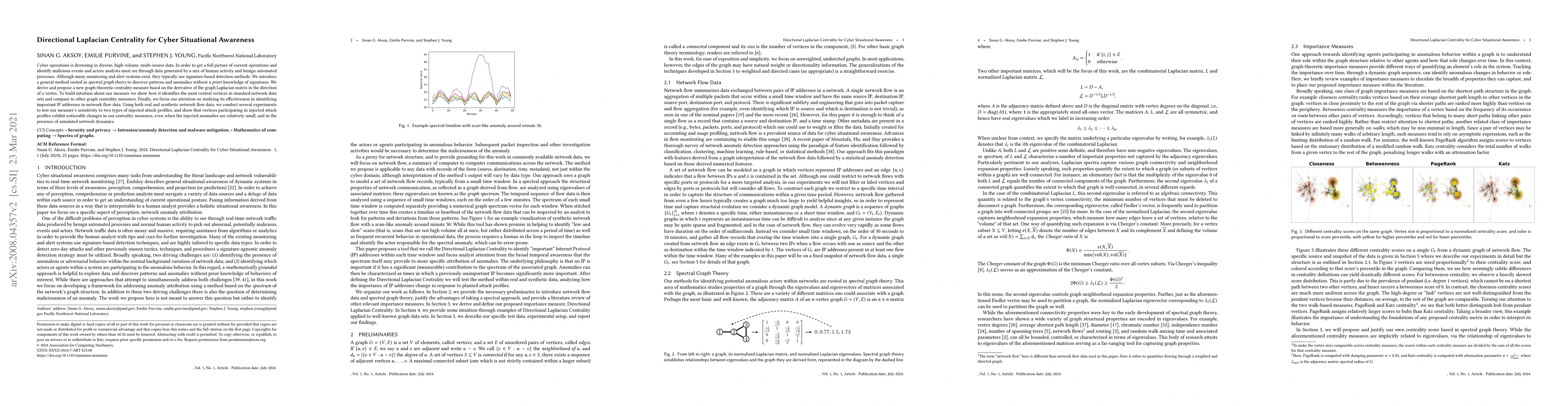 Thumbnail for Directional Laplacian Centrality for Cyber Situational Awareness
