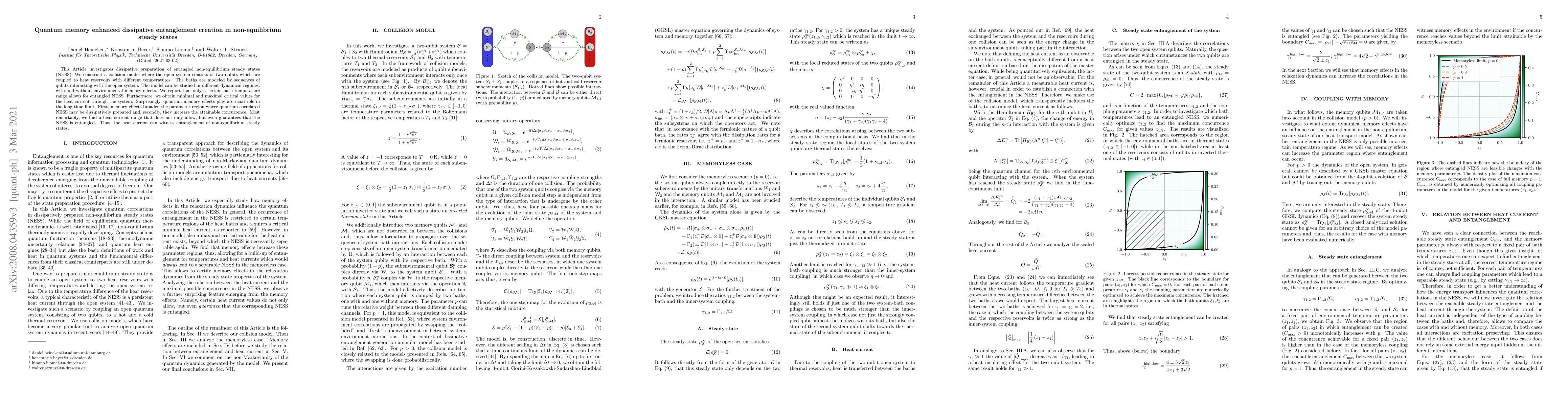 Thumbnail for Quantum memory enhanced dissipative entanglement creation in
  non-equilibrium steady states