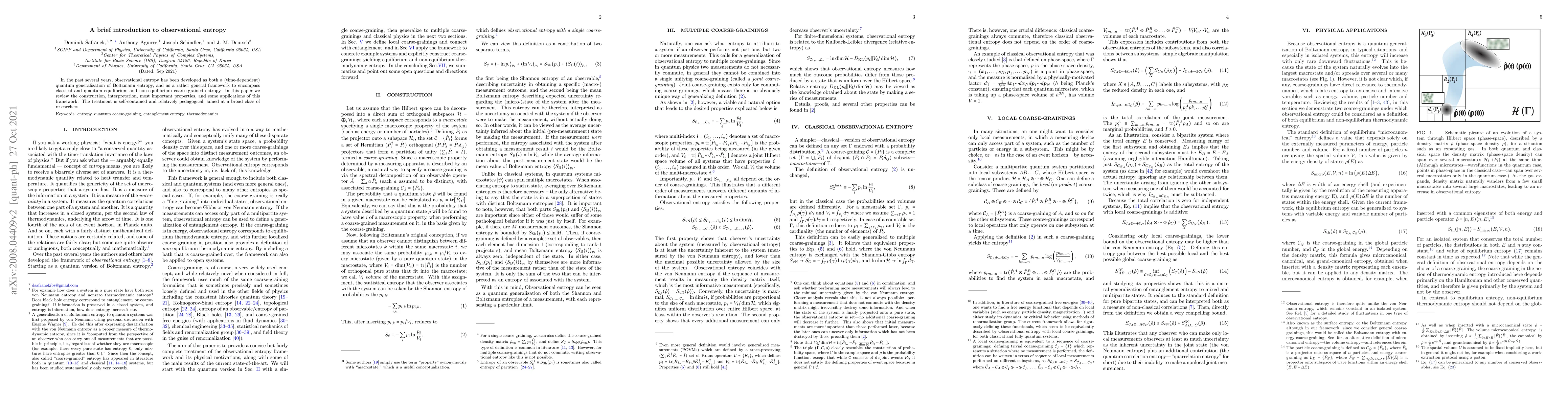 Thumbnail for A brief introduction to observational entropy