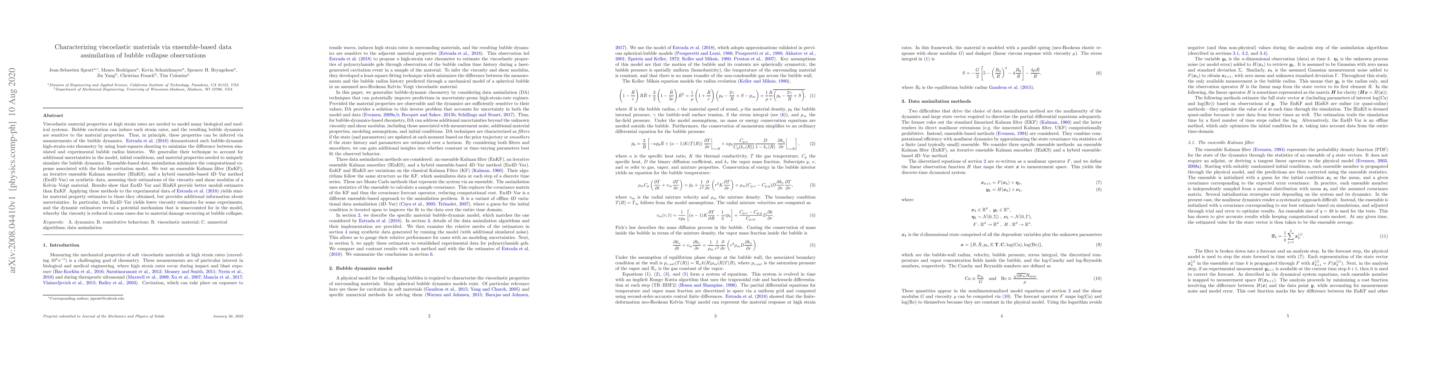 Thumbnail for Characterizing viscoelastic materials via ensemble-based data
  assimilation of bubble collapse observations