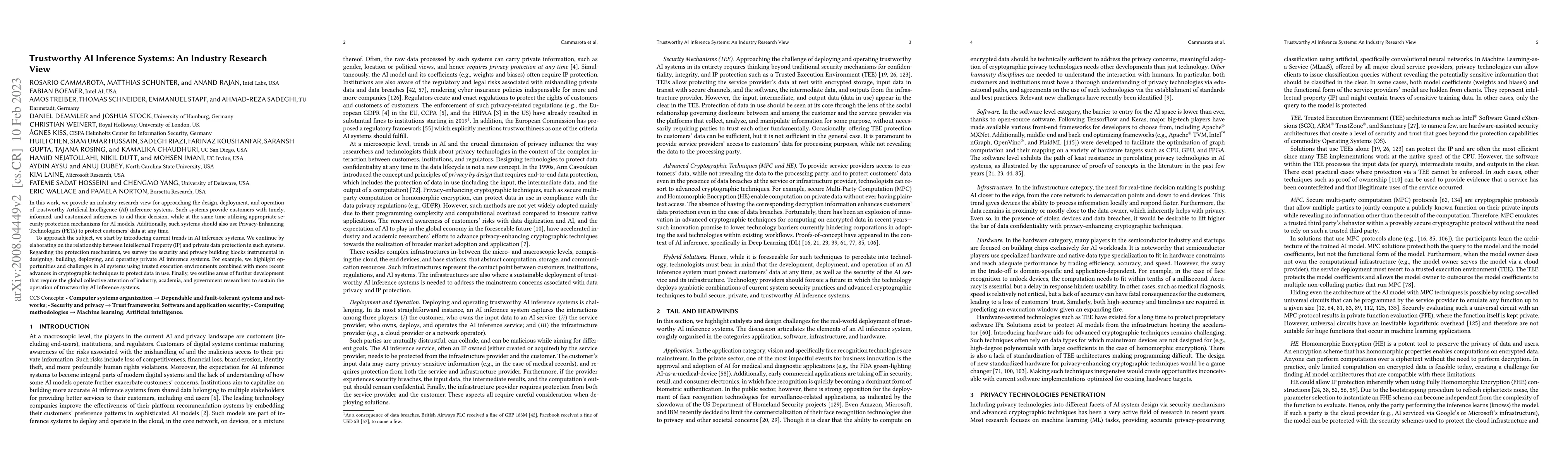 Thumbnail for Trustworthy AI Inference Systems: An Industry Research View