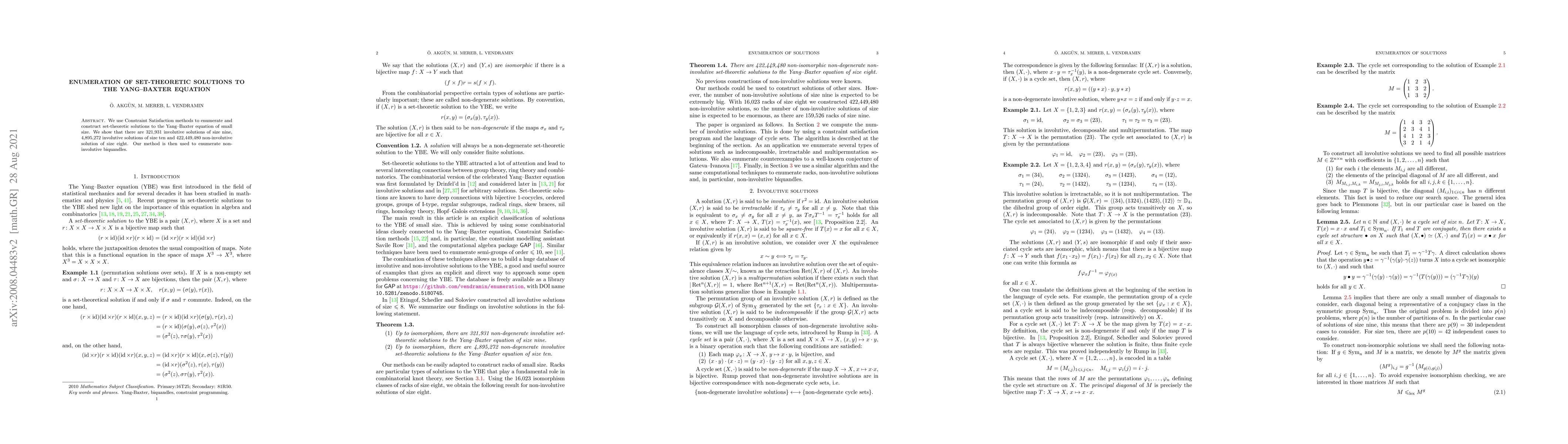 Thumbnail for Enumeration of set-theoretic solutions to the Yang-Baxter equation