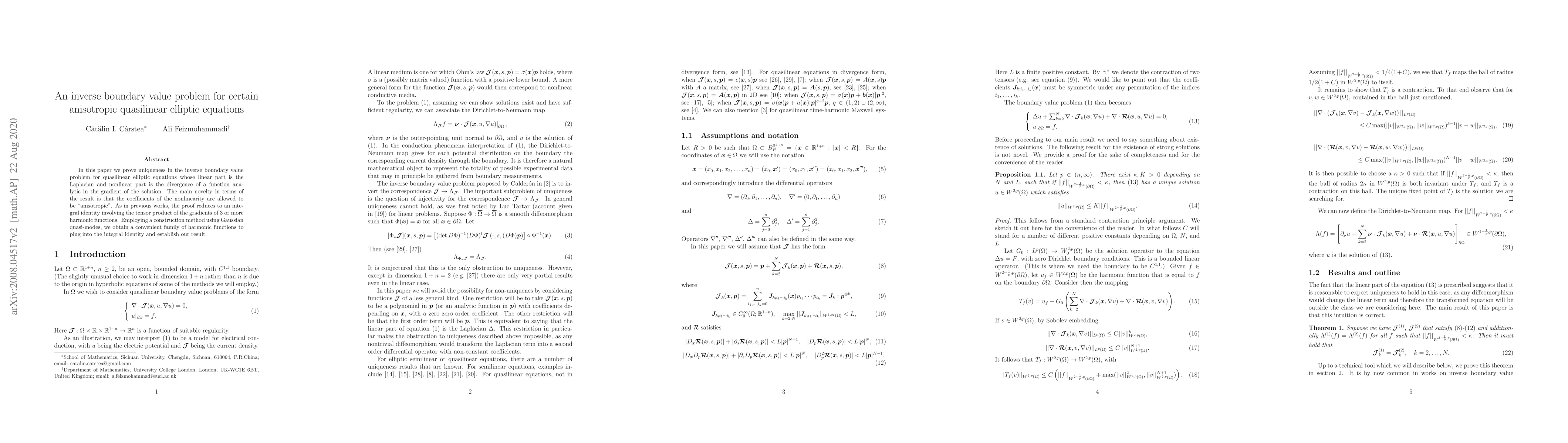 Thumbnail for An inverse boundary value problem for certain anisotropic quasilinear
  elliptic equations