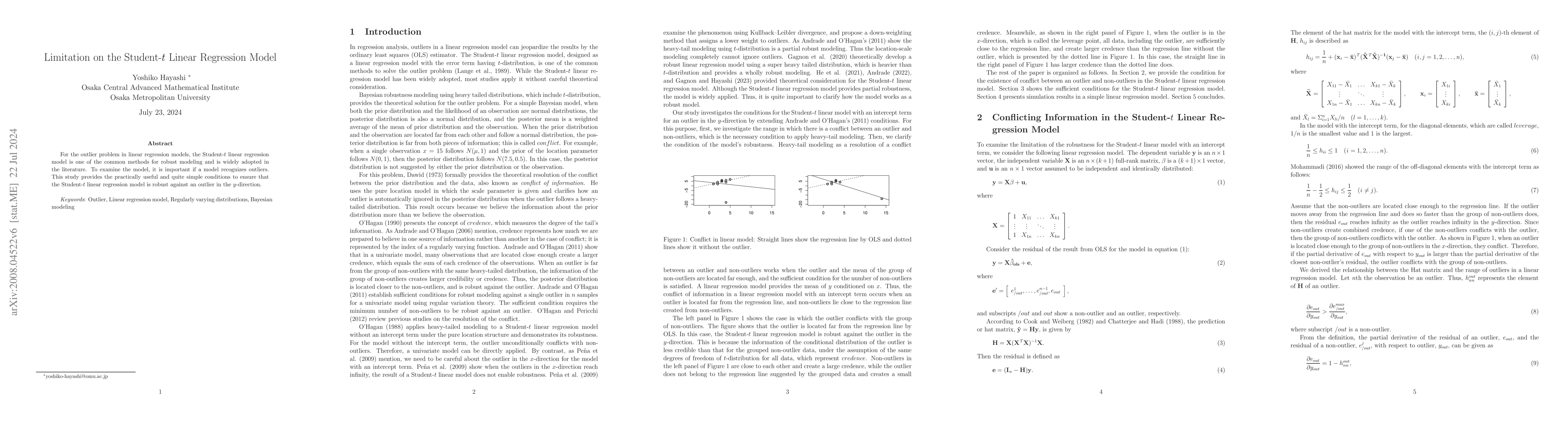 Thumbnail for Bayesian Analysis on Limiting the Student-$t$ Linear Regression Model