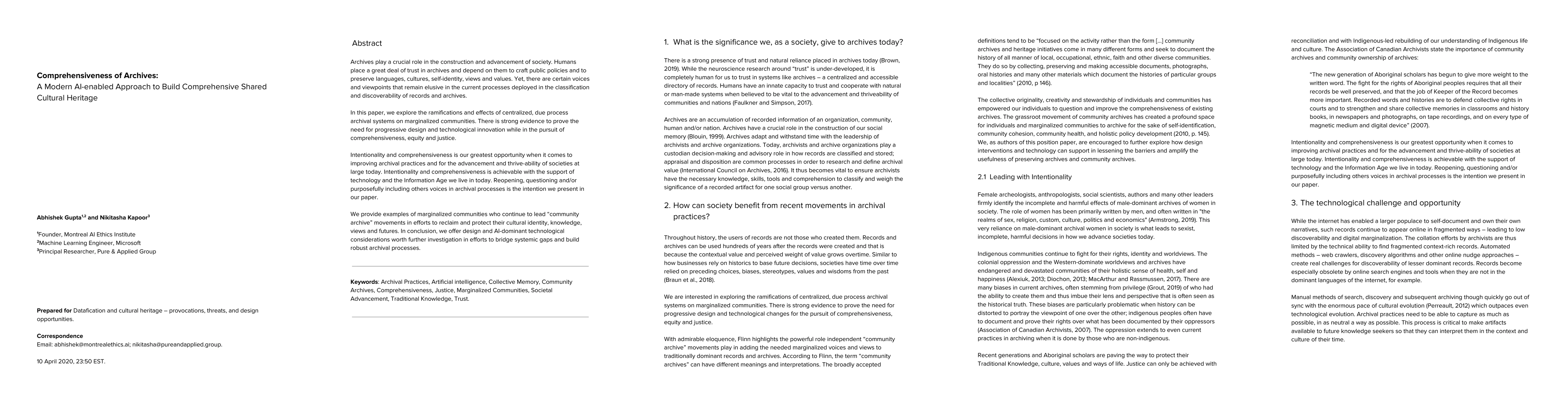Thumbnail for Comprehensiveness of Archives: A Modern AI-enabled Approach to Build
  Comprehensive Shared Cultural Heritage