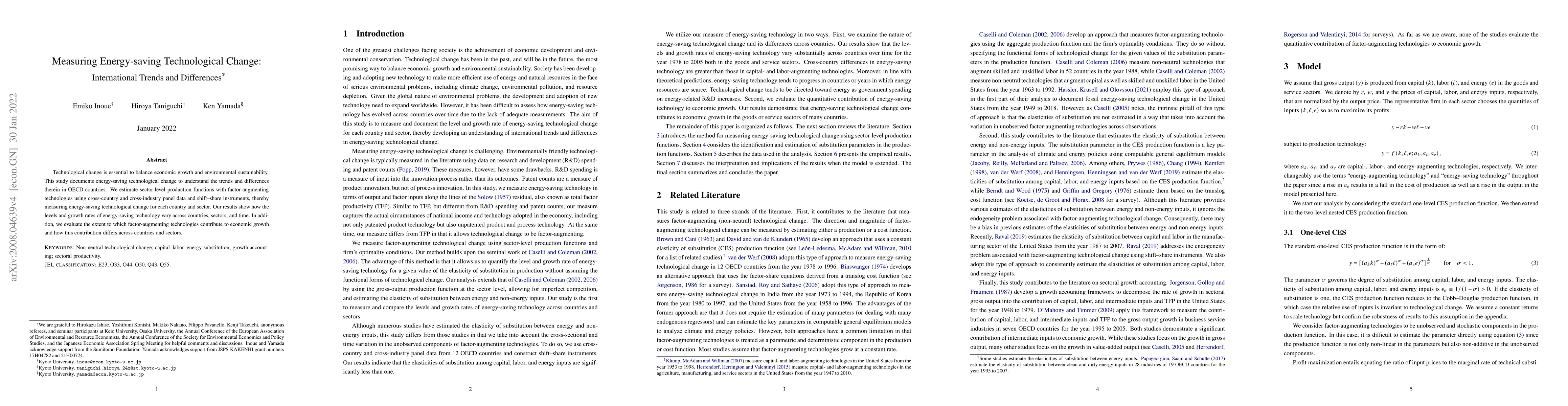 Thumbnail for Measuring Energy-saving Technological Change: International Trends and
  Differences