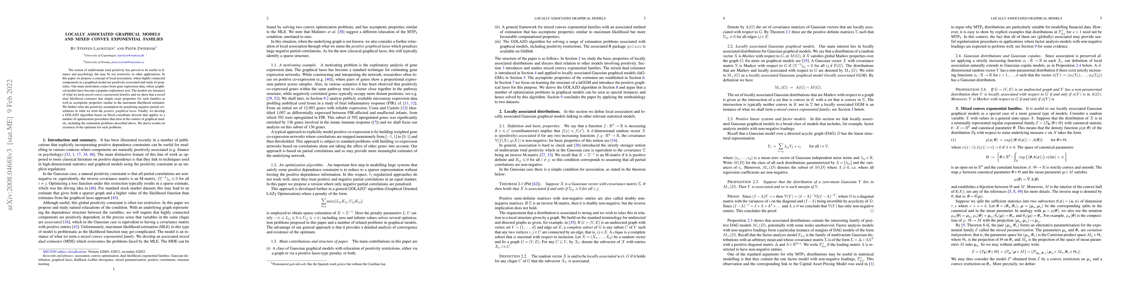 Thumbnail for Locally associated graphical models and mixed convex exponential
  families