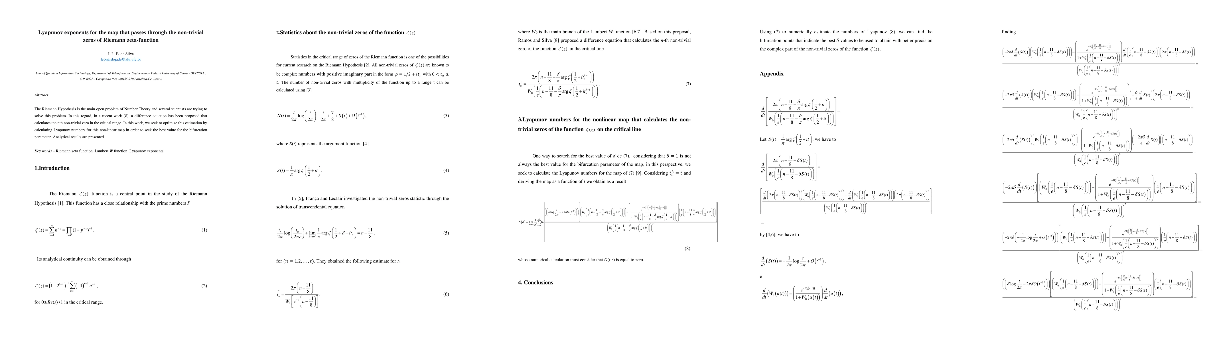 Thumbnail for Lyapunov exponents for the map that passes through the non-trivial zeros
  of Riemann zeta-function