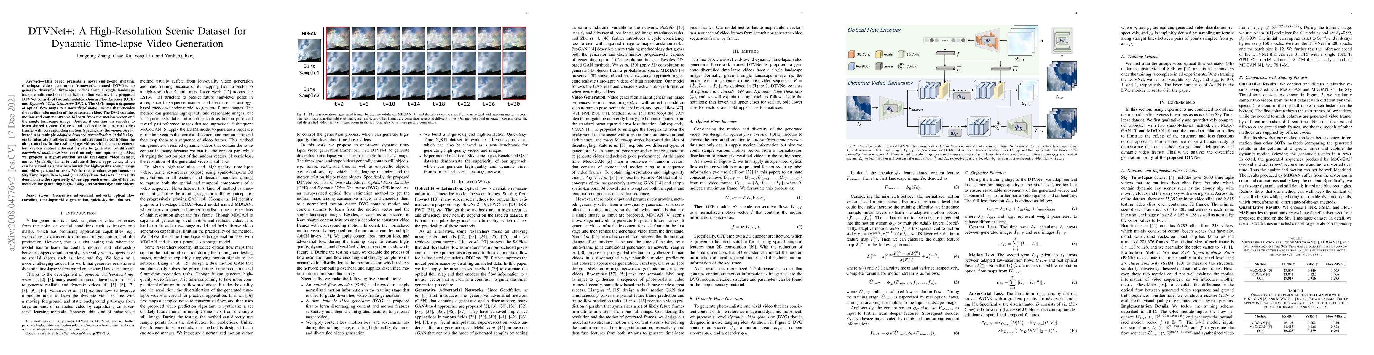 Thumbnail for DTVNet+: A High-Resolution Scenic Dataset for Dynamic Time-lapse Video
  Generation