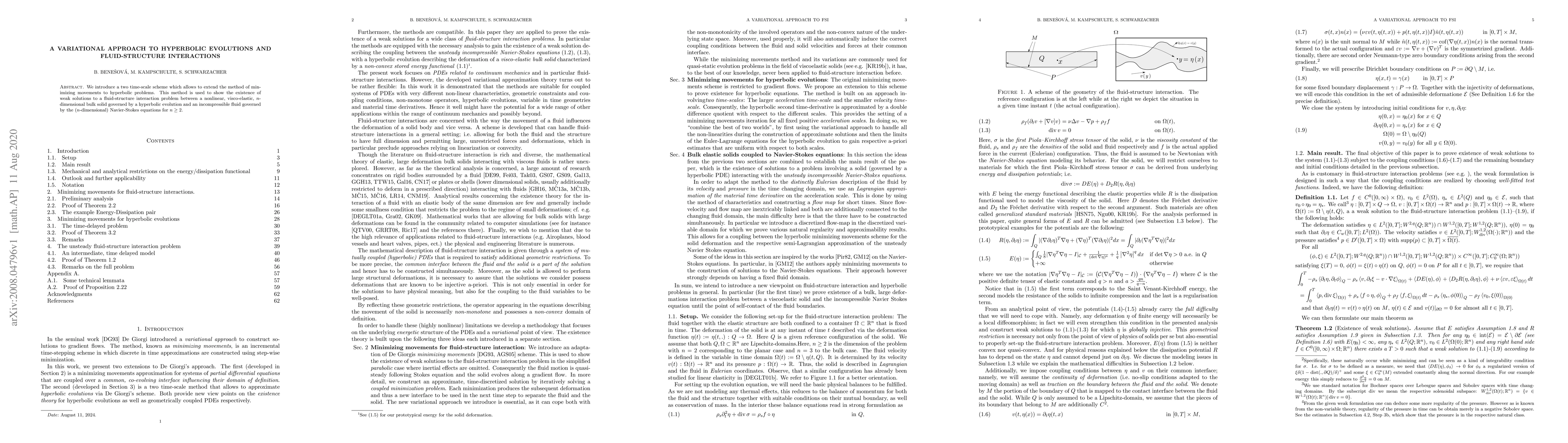 Thumbnail for A variational approach to hyperbolic evolutions and fluid-structure
  interactions