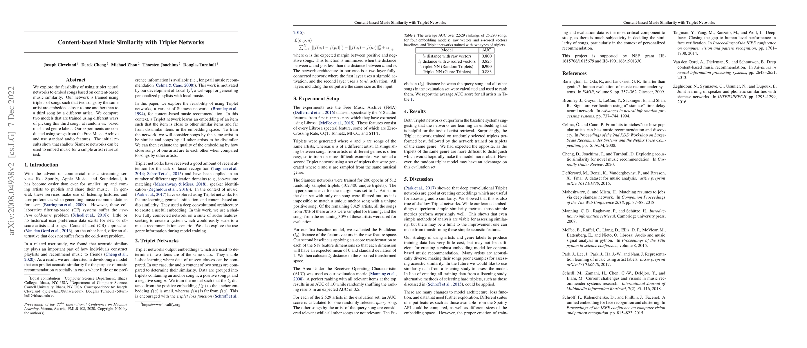 Thumbnail for Content-based Music Similarity with Triplet Networks
