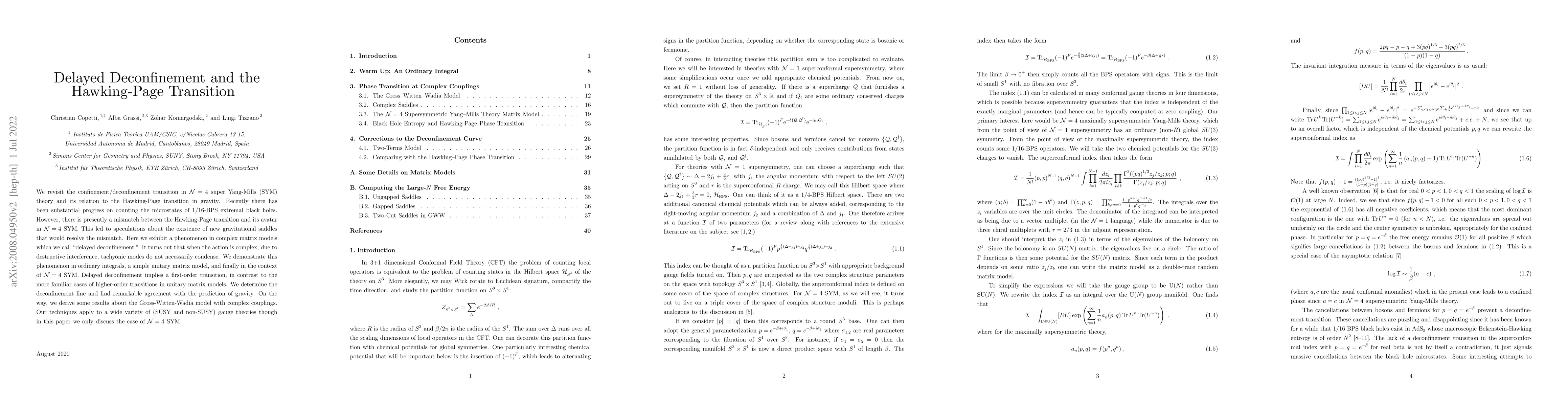 Thumbnail for Delayed Deconfinement and the Hawking-Page Transition