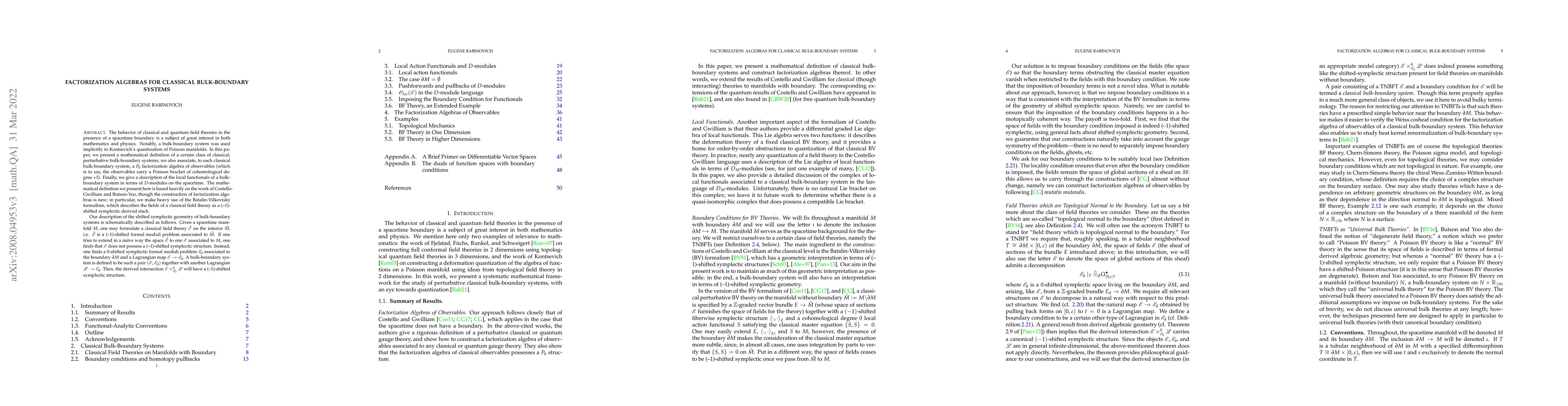 Thumbnail for Factorization Algebras for Classical Bulk-Boundary Systems
