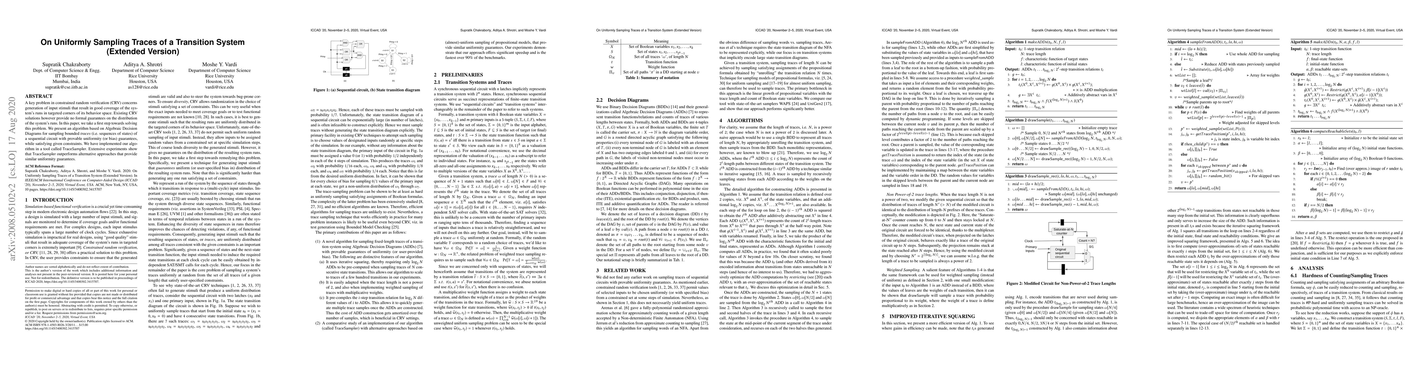 Thumbnail for On Uniformly Sampling Traces of a Transition System (Extended Version)