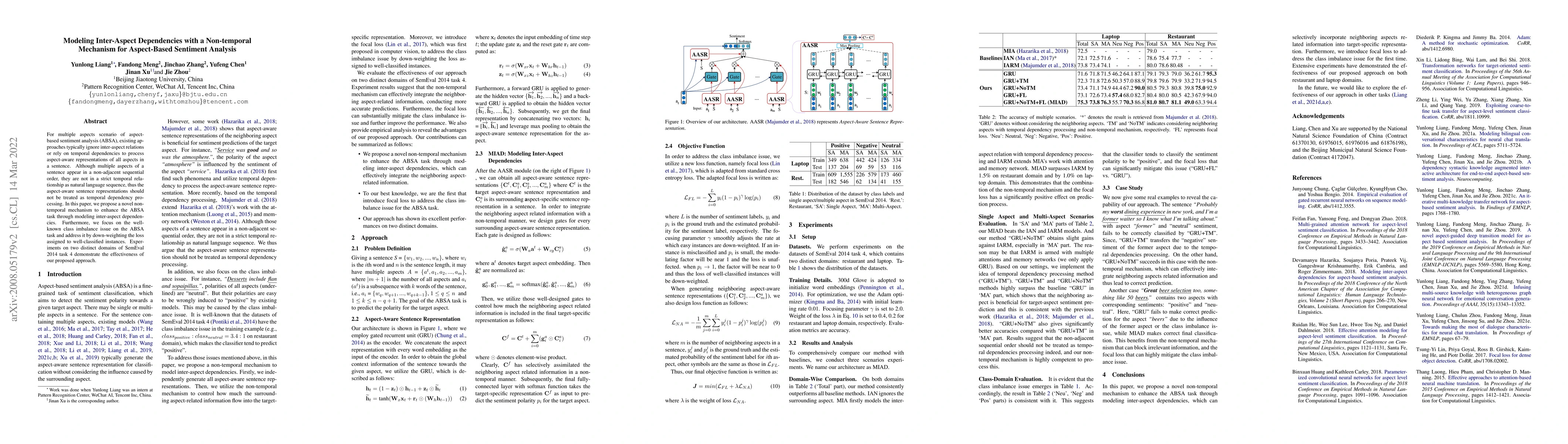 Thumbnail for Modeling Inter-Aspect Dependencies with a Non-temporal Mechanism for
  Aspect-Based Sentiment Analysis